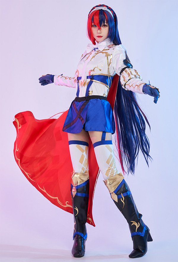 FE Heroine the Dragon Child Cosplay Costume Top and Skort with Cape and Gloves