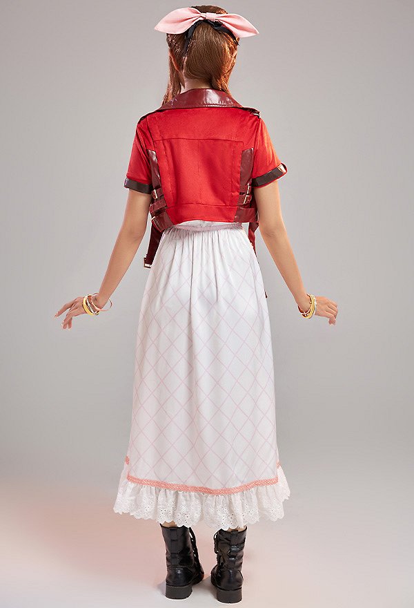 FF Aeris Gainsborough Cosplay Conjunto de disfraz con accesorios