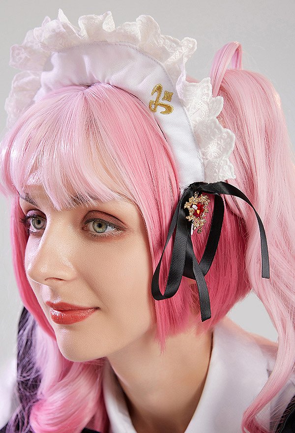 Women FF14 Housemaid's Uniform Cosplay Costume Maid Outfit Dress and Shirt with Apron