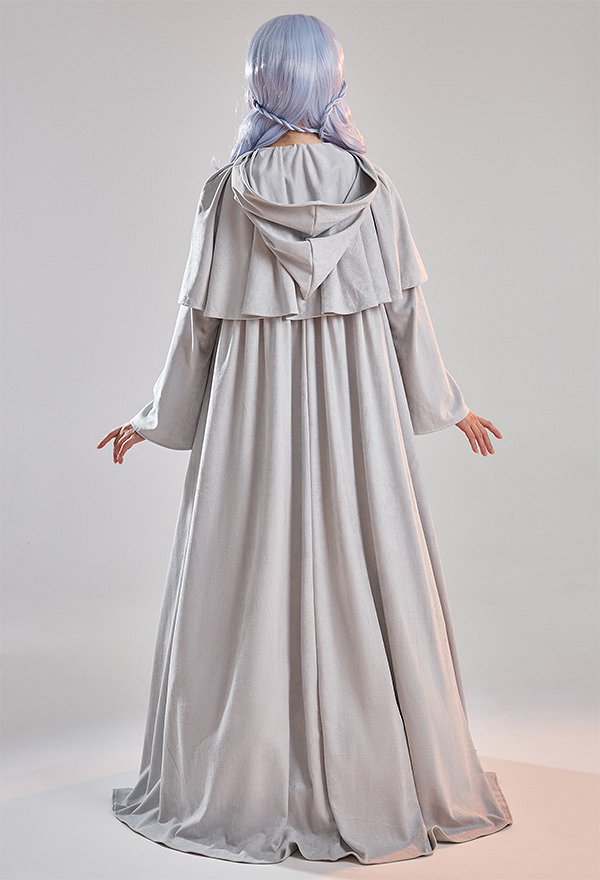 FF XIV Acient Venat Hydaelyn Cosplay Costume Grey Robe