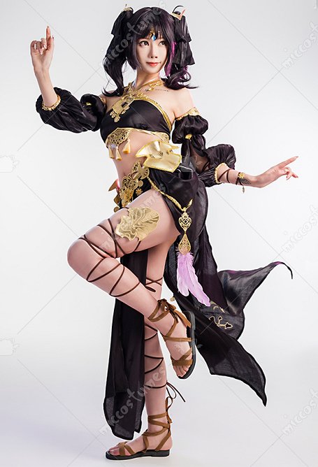 Final Fantasy Thavnairian Bailarina Cosplay Disfraz Conjunto de top y falda con cuello halter