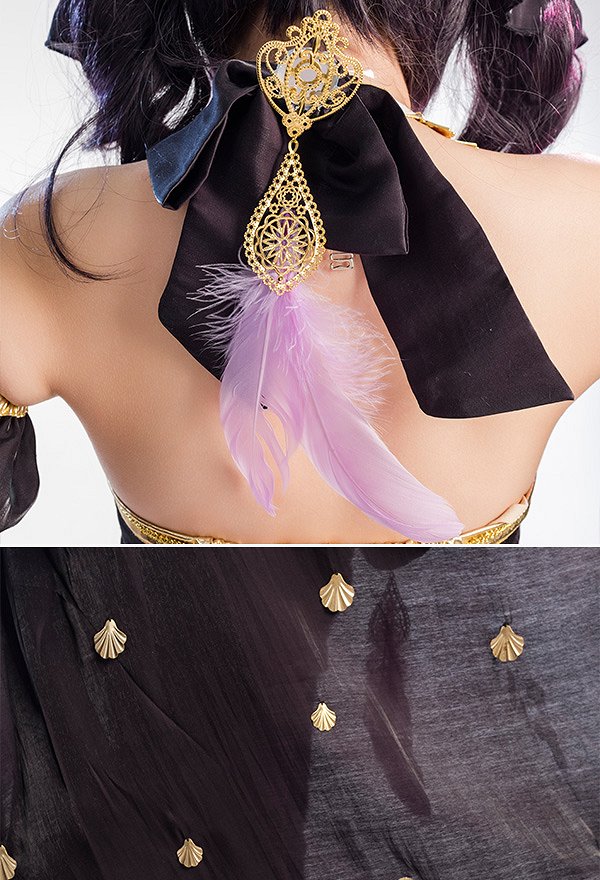 Cakuoyi FF14 Thavnairian Dancer Cosplay Costume Outfit Game Halter Top and Skirt Set