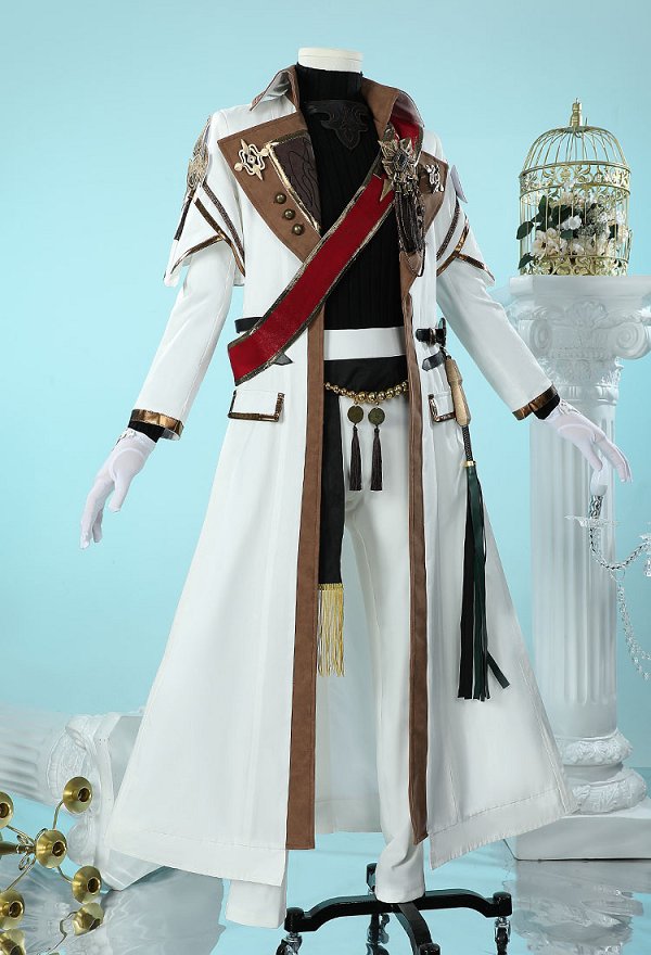 FF Field Commander Cosplay Costume Sweater and Pants with Long Coat and Gloves