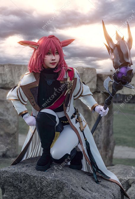 FF Field Commander Cosplay Costume Pull et Pantalon avec Long Manteau et Gants