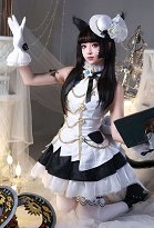 FF Songbirds Cosplay Costume Halter Top et Jupe avec Bas et Gants
