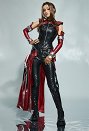 FF Aeris Disfraz de Cosplay Camisa y pantalón rojo y negro combinados con una falda y un chaleco