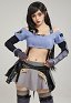 FF Tife Disfraz de Cosplay El Chaleco y la Blusa se Combinan con Una Falda Corta y Mangas de Brazo