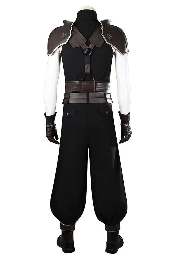 FF Zack Cosplay Disfraz Camiseta sin mangas y pantalones largos con hombreras y guantes FF Zack Cosplay Disfraz Camiseta sin mangas y pantalones largos con hombreras y guantes