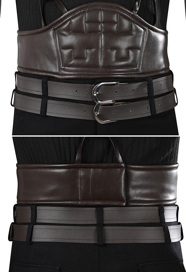 FF Zack Cosplay Disfraz Camiseta sin mangas y pantalones largos con hombreras y guantes FF Zack Cosplay Disfraz Camiseta sin mangas y pantalones largos con hombreras y guantes
