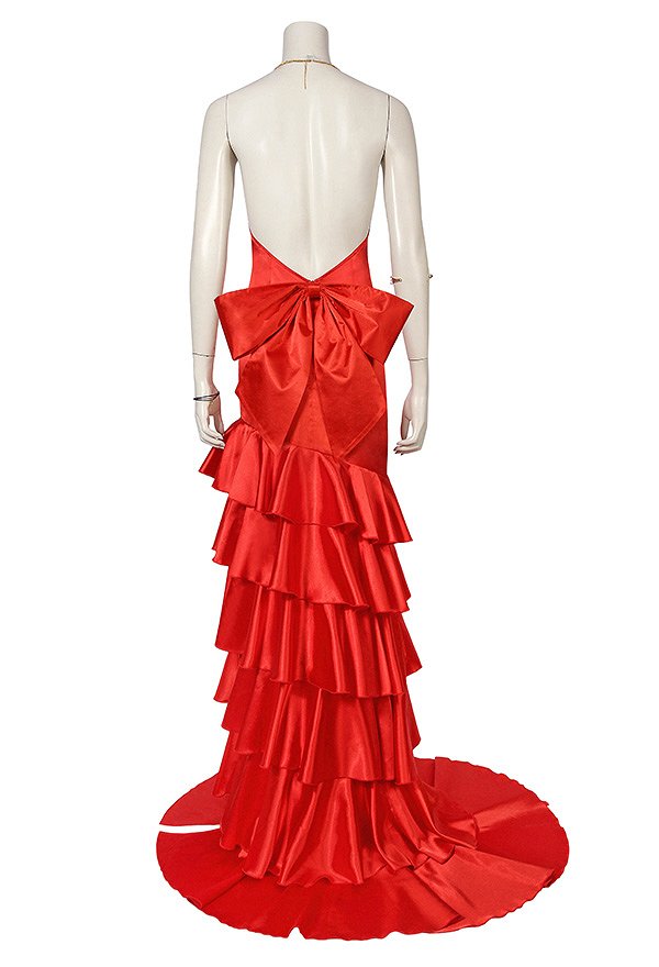 FF Aeris Cosplay Disfraz Vestido Rojo con Collar y Pulsera