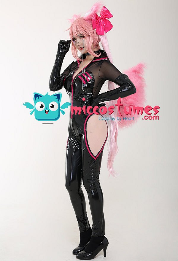 Fate Grand Order Tamamo no Mae Tamamo Vitch Secretary Onepiece Jumpsuit Uniform Cosplay Costume with Ears and Tail