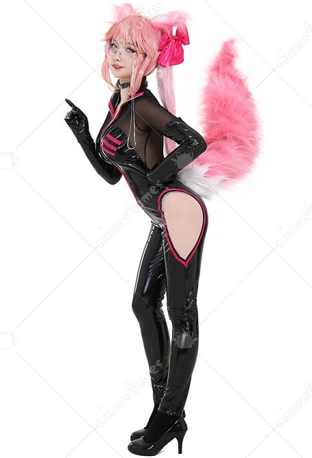 Fate Grand Order FGO Costume de Cosplay Combinaison Uniforme de Secrétaire Tamamo no Mae avec Oreilles et Queue 