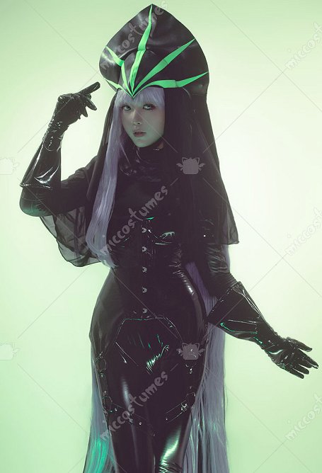 FGO Cosplay Costume Shiny Bodysuit and Hat with Gloves and Socks