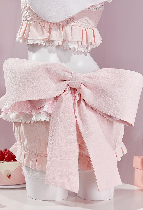Fate/kaleid liner Prisma Illya Illya Cosplay Costume Kawaii Homewear Ruffles Short Top and Skort with Headband and Socks