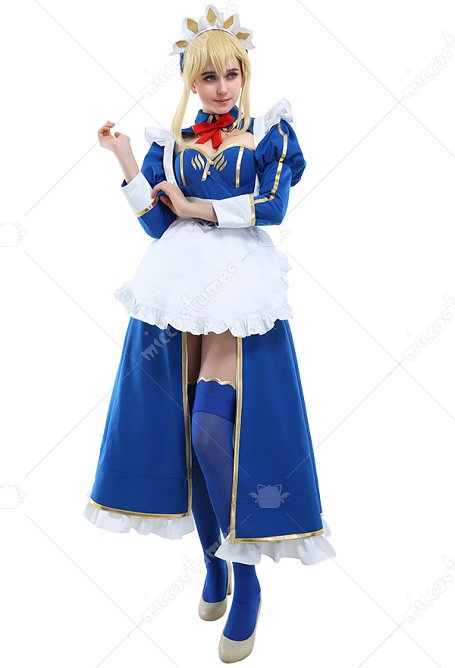 Fate Grand Order FGO Costume de Cosplay Artoria Pendragon Lancer Robe de Maid avec Katyusha