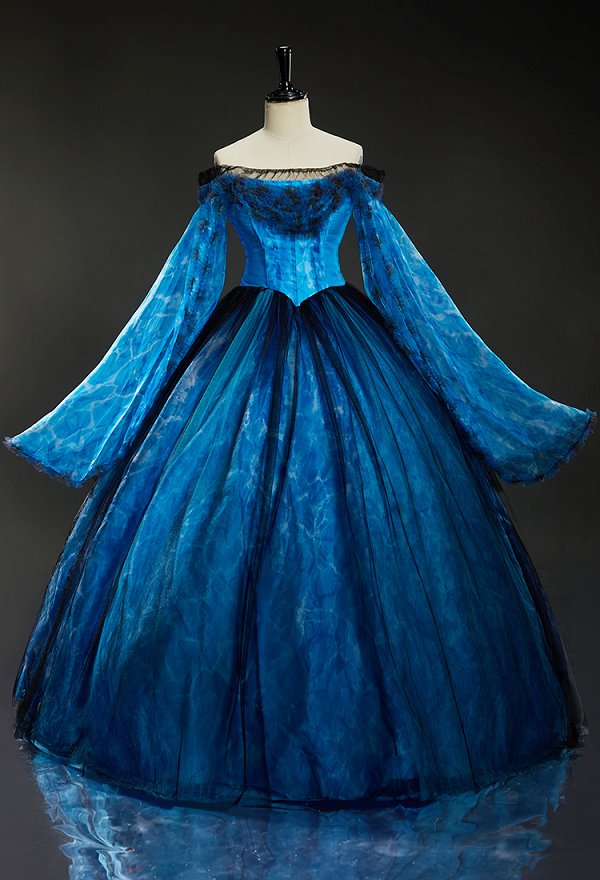 Frankenstein Elizabeth Cosplay Costume Blue Long Dress
