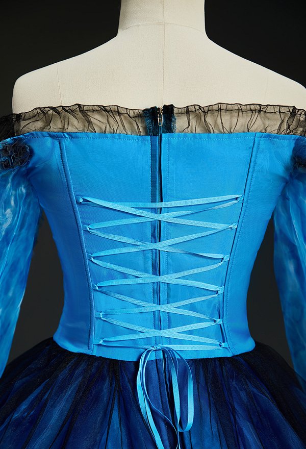 Frankenstein Elizabeth Cosplay Costume Blue Long Dress