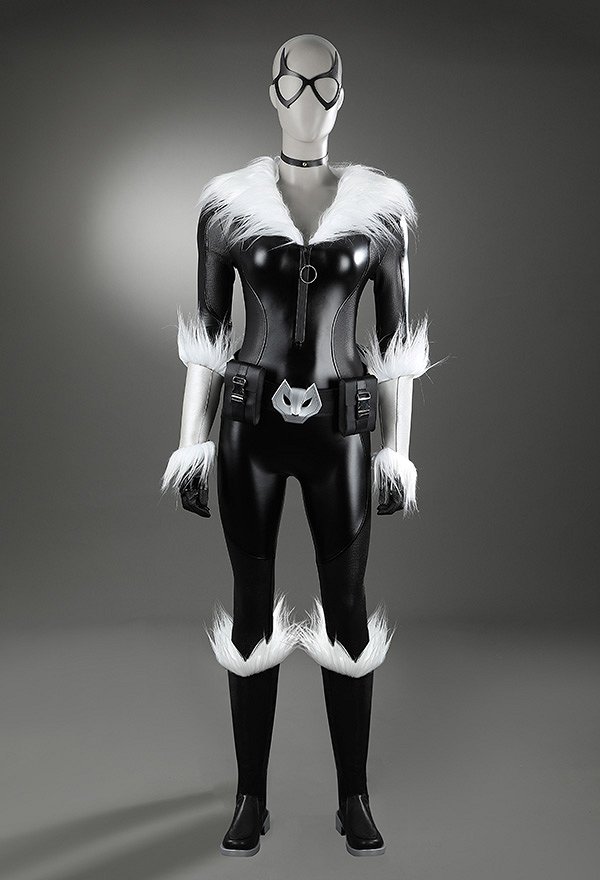 Fortnite Black Cat Cosplay Costume Jumpsuit with Gloves Belt Fortnite Black Cat Cosplay Costume Jumpsuit with Gloves Belt