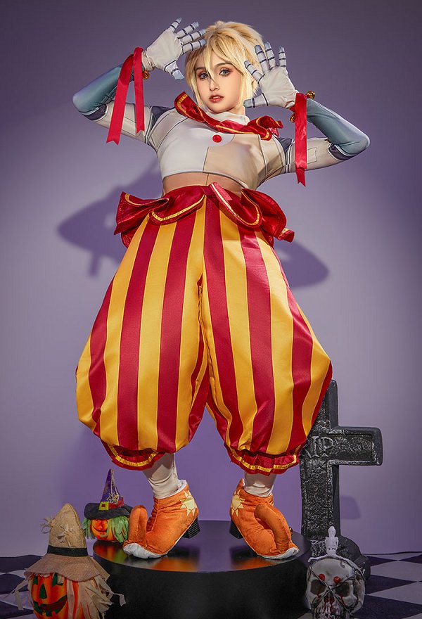 Five Nights at Freddy's Sundrop Cosplay Costume Top and Pants with Shoe Covers and Gloves