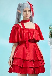 Friren: Beyond Journey's End Friren Cosplay Costume Dress with Ears and Earrings