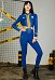 Disfraz de Lucy de Fallout para cosplay mono azul de la bóveda 33 y cinturón con broche