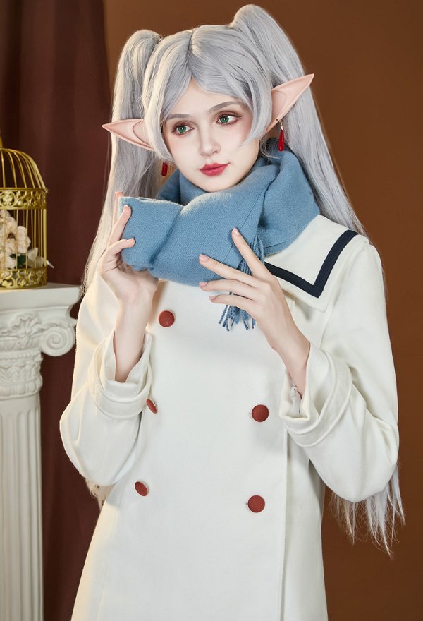 Friren at the Funeral Friren Disfraz de Cosplay Chaqueta con Bufanda y Pantimedias
