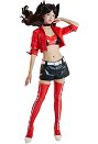 Fate Stay Night Rin Tohsaka Motorbike Suit Cosplay Costume with Headdress and Choker