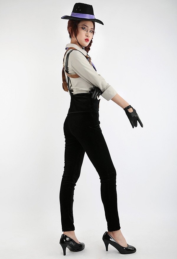 Costume d'Halloween Fantaisie Vintage pour Femmes Détective pour la Partie