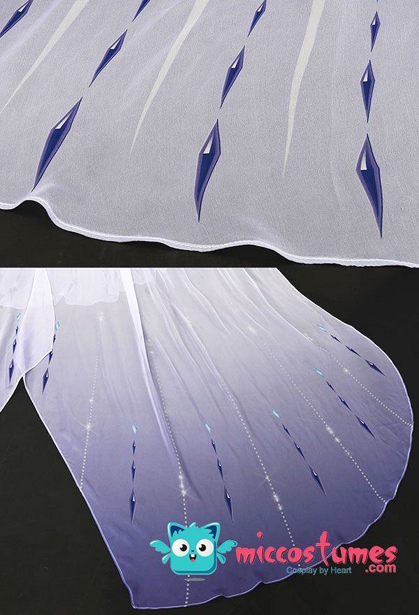 Exclusive Princess Elsa Queen Ice Blue Cosplay Costume Dress Gown