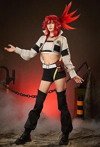 Upgraded Ver GACHIAKUTA Riyo Reaper Cosplay Costume Tank Top and Shorts with Jacket