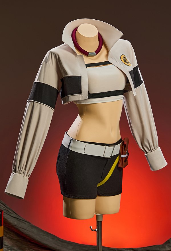 Version améliorée du costume de cosplay de Riyo Reaper GACHIAKUTA débardeur short et veste