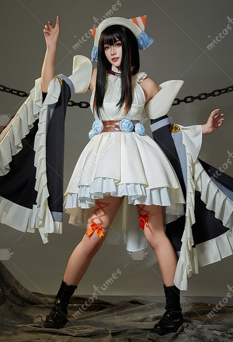 GACHIAKUTA Amo Empool Cleaner Outfit Skin Cosplay Costume Dress with Sleeves and Belt