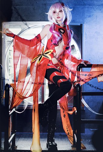 Guilty Crown Costume de Cosplay Inori Yuzuriha Femme Goldfish Outfits Body Découpé avec Gants