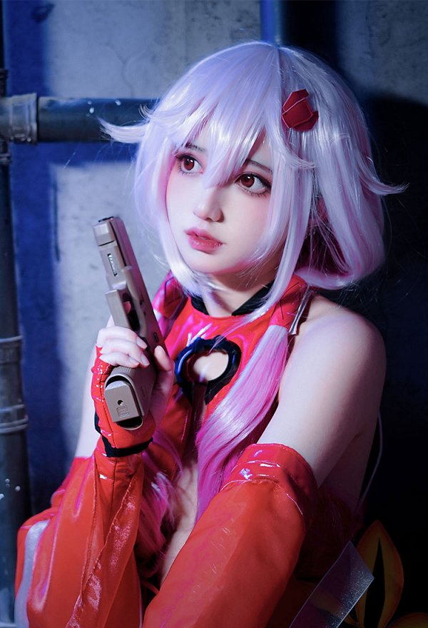 Guilty Crown Inori Yuzuriha Cosplay Kostüm Bodysuit Cutout Neckholder Handschuhe Haar Zubehör Set Guilty Crown Inori Yuzuriha Cosplay Kostüm Bodysuit Cutout Neckholder Handschuhe Haar Zubehör Set