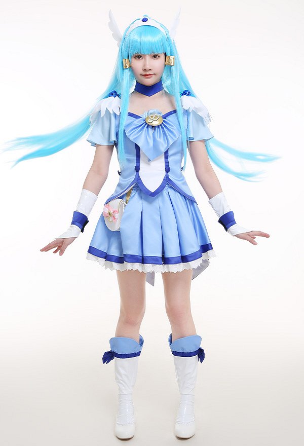 Smile Pretty Cure! Glitter Force Reika Cure Beauty Glitter Breeze Blue Magenta Bow Top and Skirt Battlesuit Cosplay Costume Outfits with Waist Bag and Accessories Smile Pretty Cure! Glitter Force Reika Cure Beauty Glitter Breeze Blue Magenta Bow Top and Skirt Battlesuit Cosplay Costume Outfits with Waist Bag and Accessories