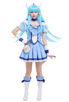 Smile Pretty Cure! Glitter Force Reika Cure Beauty Glitter Breeze Blue Magenta Bow Top and Skirt Battlesuit Cosplay Costume Outfits with Waist Bag and Accessories Smile Pretty Cure! Glitter Force Reika Cure Beauty Glitter Breeze Blue Magenta Bow Top and Skirt Battlesuit Cosplay Costume Outfits with Waist Bag and Accessories