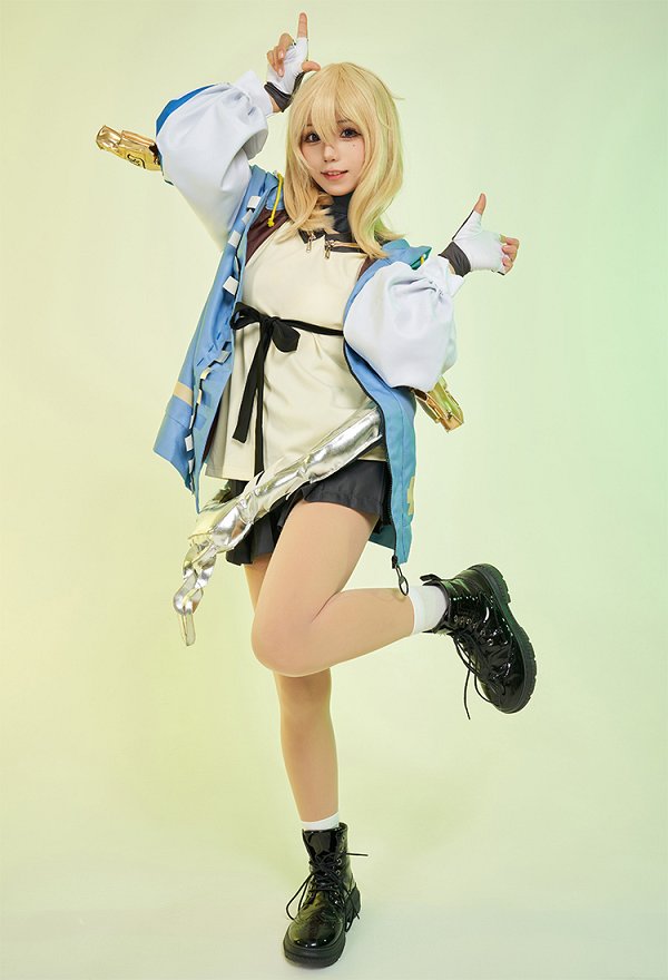 Bridget Guilty Gear Game Cosplay Top Rock Socken Jacke Handschuhe Taillen Zubehör Set Cosplay Kostüm