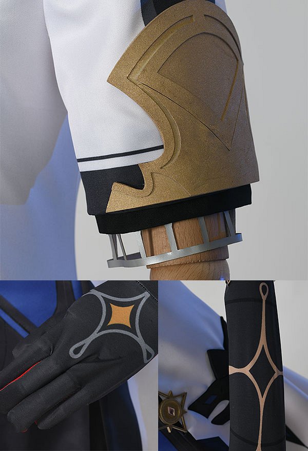 Genshin Impact Geo Albedo Uniform Set Cosplay Costume Outfits with Jacket and Accessories