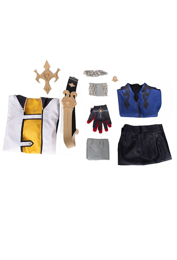 Genshin Impact Geo Albedo Uniform Set Cosplay Costume Outfits with Jacket and Accessories