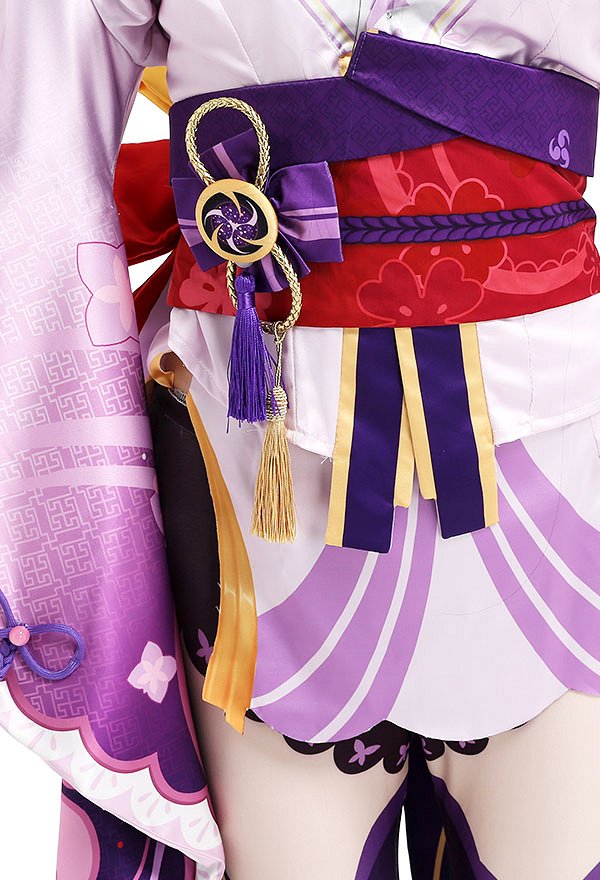 Genshin Impact Raiden Shogun Uniform Set Cosplay Costume Outfits with Waist Seal and Other Accessories Genshin Impact Raiden Shogun Uniform Set Cosplay Costume Outfits with Waist Seal and Other Accessories