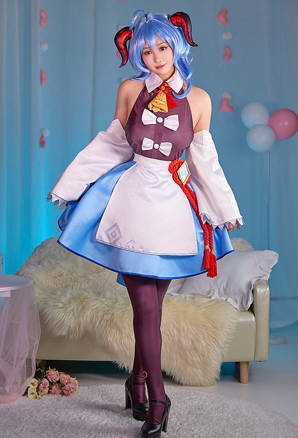 Genshin Impact Ganyu Cosplay Costume Cute Maid Costume Genshin Impact Ganyu Cosplay Costume Cute Maid Costume