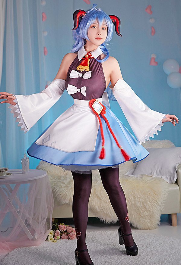 Genshin Impact Ganyu Cosplay Costume Cute Maid Costume Genshin Impact Ganyu Cosplay Costume Cute Maid Costume