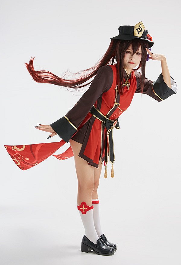 Genshin Impact Hu Tao Cosplay Costume with Complete Accessories Genshin Impact Hu Tao Cosplay Costume with Complete Accessories