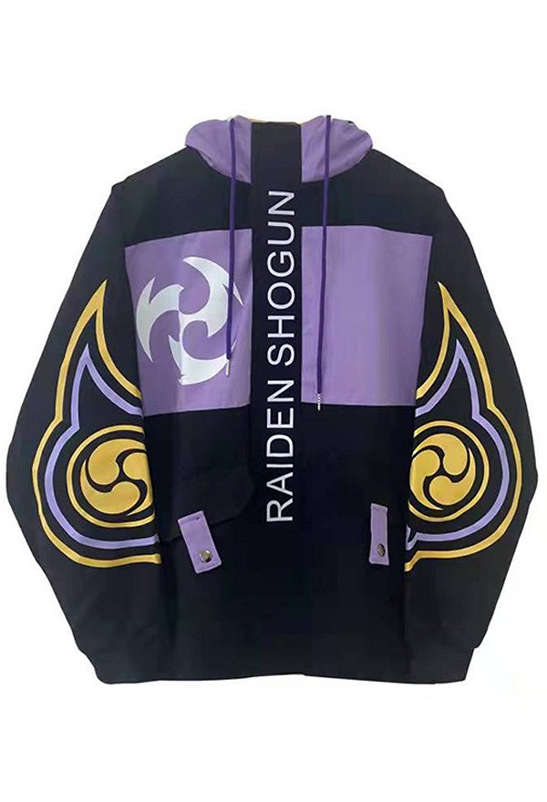 Raiden Shogun Jacke mit Kapuzen Cosplay Lange Jacke Cosplay Raiden Shogun Jacke mit Kapuzen Cosplay Lange Jacke Cosplay