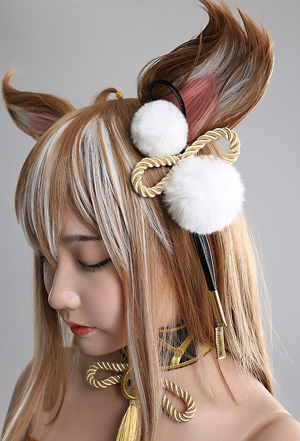 Genshin Impact Gorou Miss Hina Vestido de Cosplay con Guantes