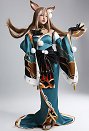 Genshin Impact Gorou Miss Hina Vestido de Cosplay con Guantes