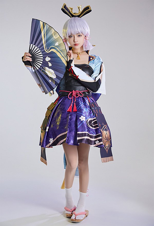 Genshin Impact Kamisato Ayaka Cosplay Costume Dress with Socks and Corset