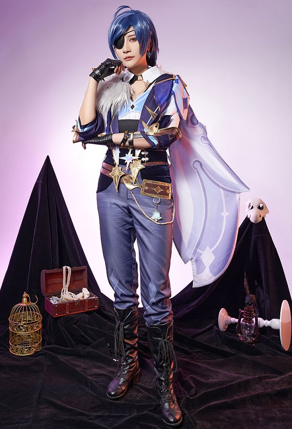 Genshin Impact Costume de Cosplay con Capa
