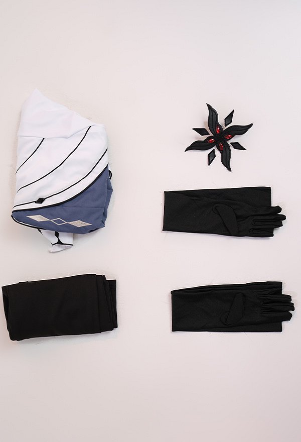Genshin Impact Arlecchino Cosplay Kostüm Hemd und Hose mit Handschuhen