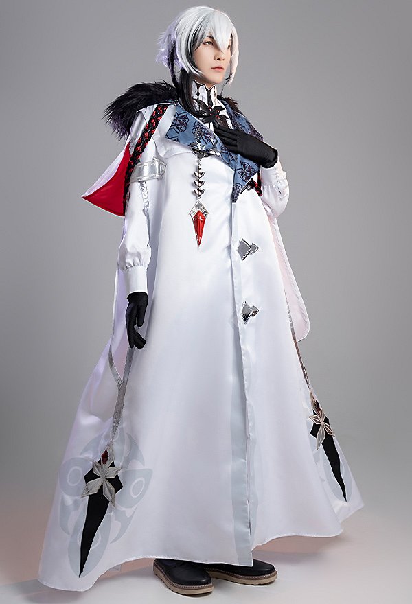 Genshin Impact Arlecchino Cosplay Kostüm Hemd und Hose mit Handschuhen